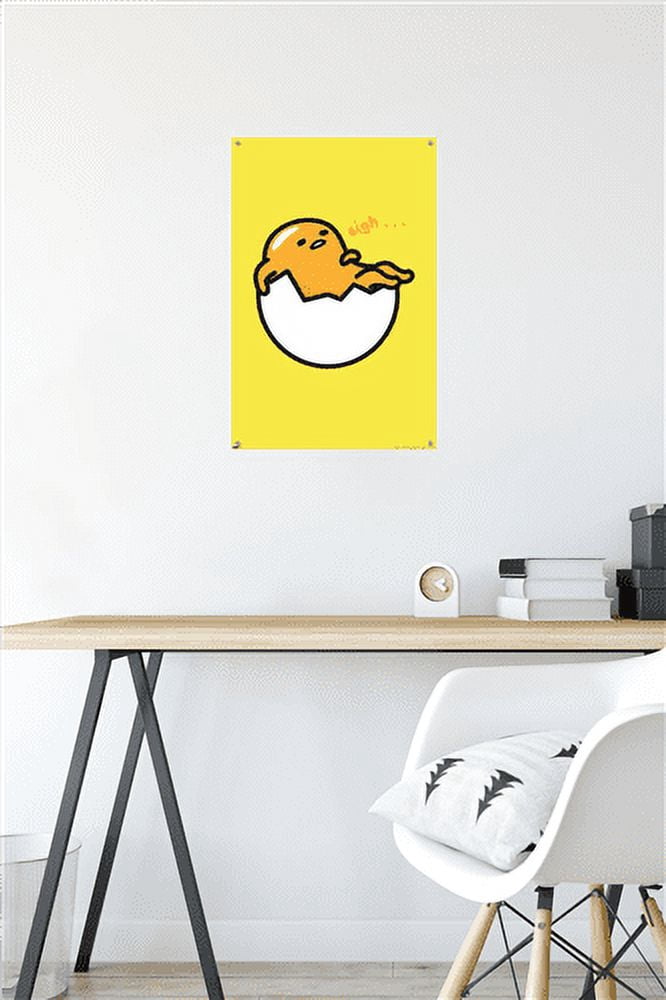 Gudetama - Sigh Wall Poster with Push Pins, 14.725" x 22.375"