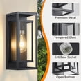 thumbnail image 2 of 14" Outdoor Wall Lights Fixtures, Black Exterior Lighting Fixtures, Waterproof Outdoor Wall Lantern Modern Front Porch Lights with Clear Glass Coach Lights for Garage, Porch, Front Door 2-Pack, 2 of 6