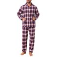 thumbnail image 2 of INSPIRAR CHIC Conjunto de Pijamas de Dos Piezas de Manga Larga con Botones Casual a Cuadros en Rojo y Azul para Hombre, 2 of 5
