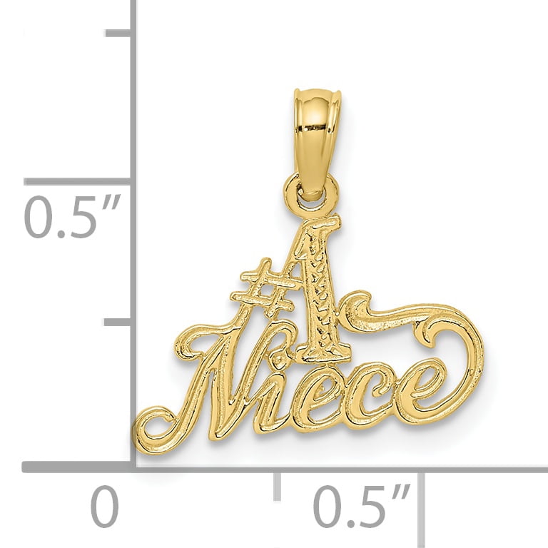 14K Yellow Gold Charm Pendant Themed 12.6 mm 16.7 Special Niece