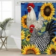 thumbnail image 2 of Small Stall Shower Curtain 36x72 Inch Narrow Half Size Vintage Sunflower Rooster Bath Curtains Bathroom Decor Summer Elegant Flowers Waterproof Fabric Shower Curtain Set with Hooks 36 Inch, 2 of 6