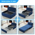thumbnail image 3 of Puremind Canapé-Lit Escamotable Format Simple, Canapé-Lit Convertible en Lin, Causeuse Canapé Escamotable pour Petit Espace/appartement/bureau, Bleu, 3 of 7
