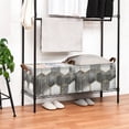 thumbnail image 3 of Yayeee Foldable Storage Basket for Shelves with Handles Waterproof Cloth Bins, Gray Hexagons, 3 of 7