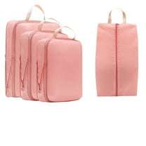 4-Piece Travel Storage Bag Set | Waterproof Large Capacity Compression Bags with Double Layer Zippers for Business Travel & Organization