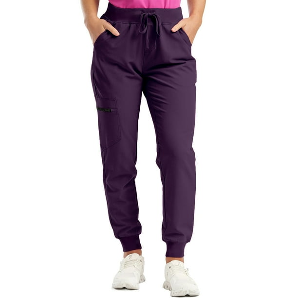 Pantalones cargo para mujer estilo jogger de cintura alta para senderismo - Poliéster, cordón, múltiples bolsillos, tallas 4-12 EE. UU. para actividades al aire libre/deportivas