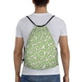 thumbnail image 4 of Hirioo Cute Frog Print Drawstring Backpack Bag Sport Versatile Sports Backpack for Gym, Travel, Swimming, Beach, 4 of 9