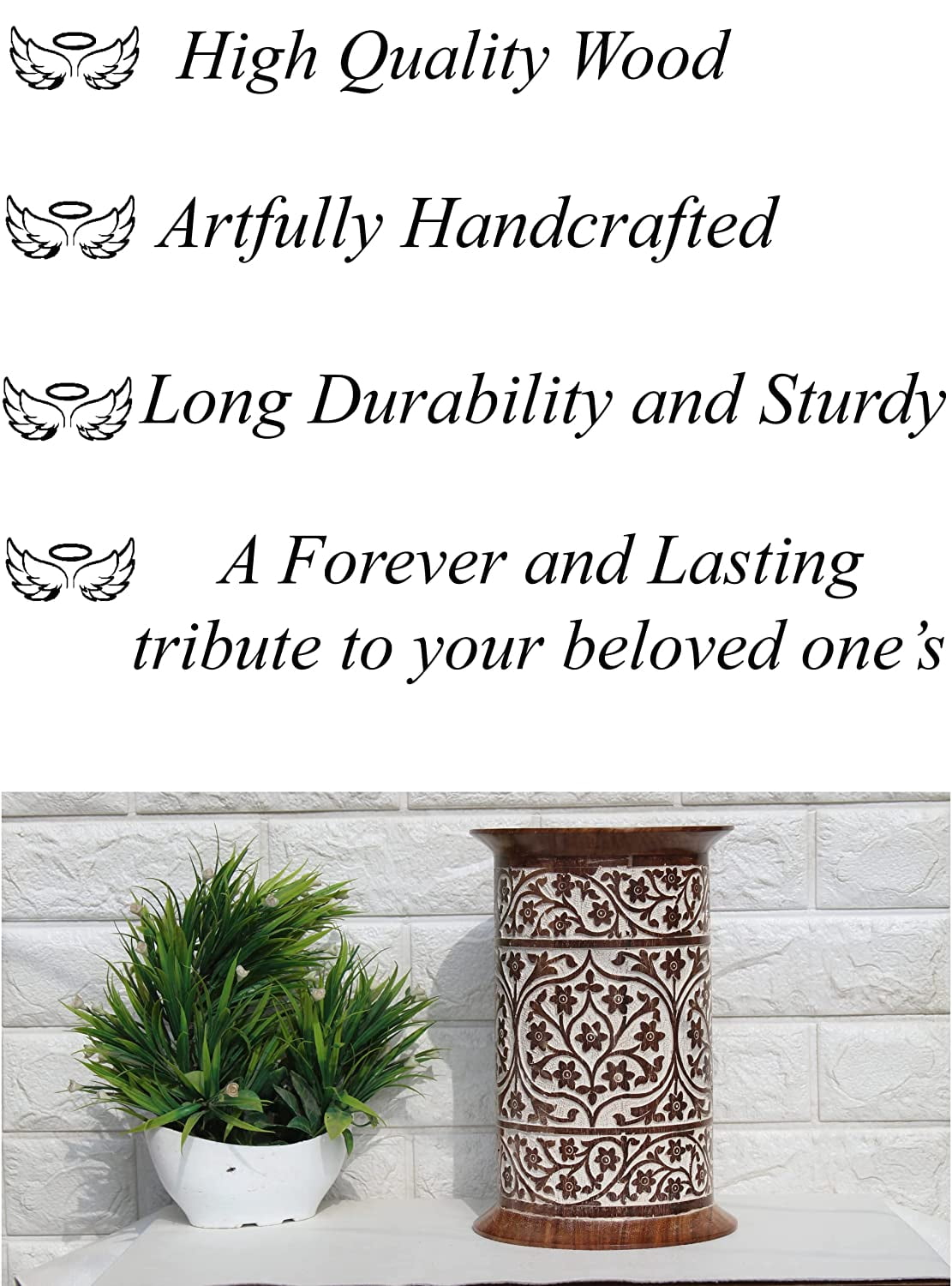 Wooden cremation urn  for human ashes | cremation box | carving wooden urn | carved boxes(small-wooden)