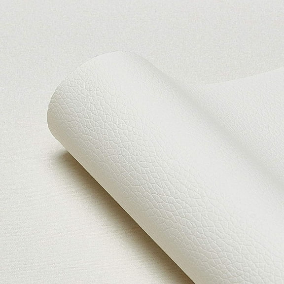 13x 55 Inches Off-White PU Leather Fabric Sheet Litchi Fabric Canvas Back for Bag Hat Jewelry Hair Crafts Sewing and Decorations for diy