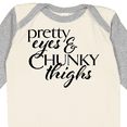 thumbnail image 4 of Inktastic Pretty Eyes and Chunky Thighs Boys or Girls Long Sleeve Baby Bodysuit, 4 of 5