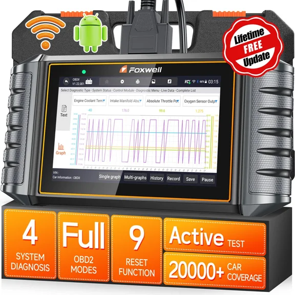 FOXWELL NT716 OBD2 Scanner Automotive ABS SRS Transmission Engine Diagnostic Tool 9 Free Reset OIL TPMS TPS EPB DPF ABS Bleeding SAS Calibration Injector Coding Battery Registration EOBD Code Reader