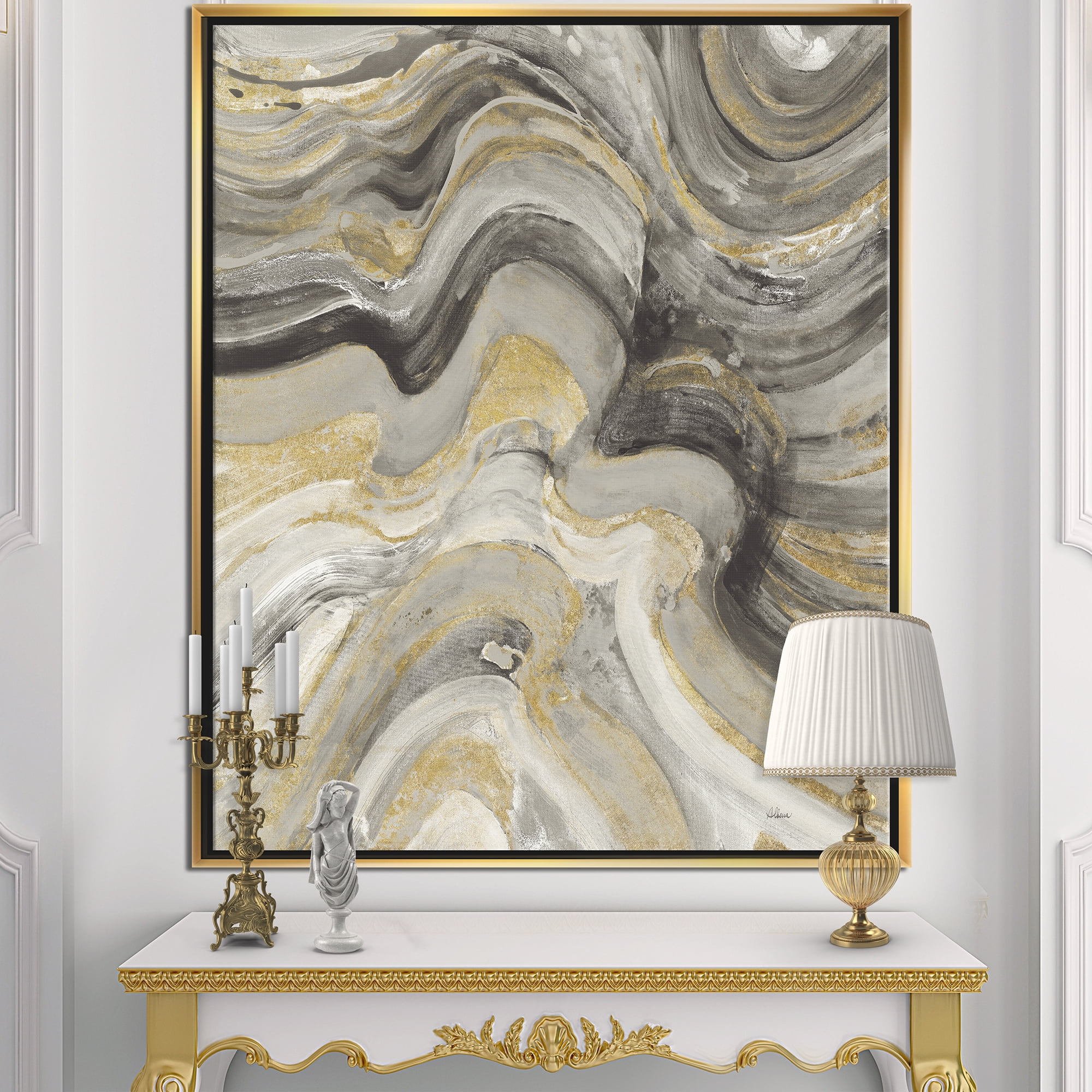 Designart ' Glam Gold Canion ' Modern & Transitional Framed Canvas
