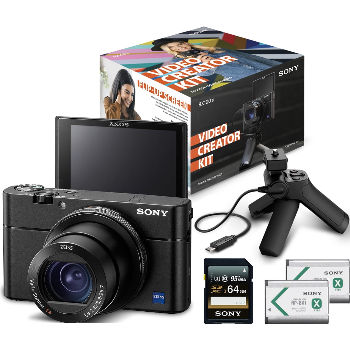 Sony Cyber Shot Dsc Rx100 Iii Digital Camera Video Creator Kit Dsc Rx100m3kit Walmart Com Walmart Com