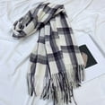 thumbnail image 4 of Plaid Scarf for Women Thick Warm Long Shawl Long Scarves Knit Wraps Cold Weather Winter, 4 of 6