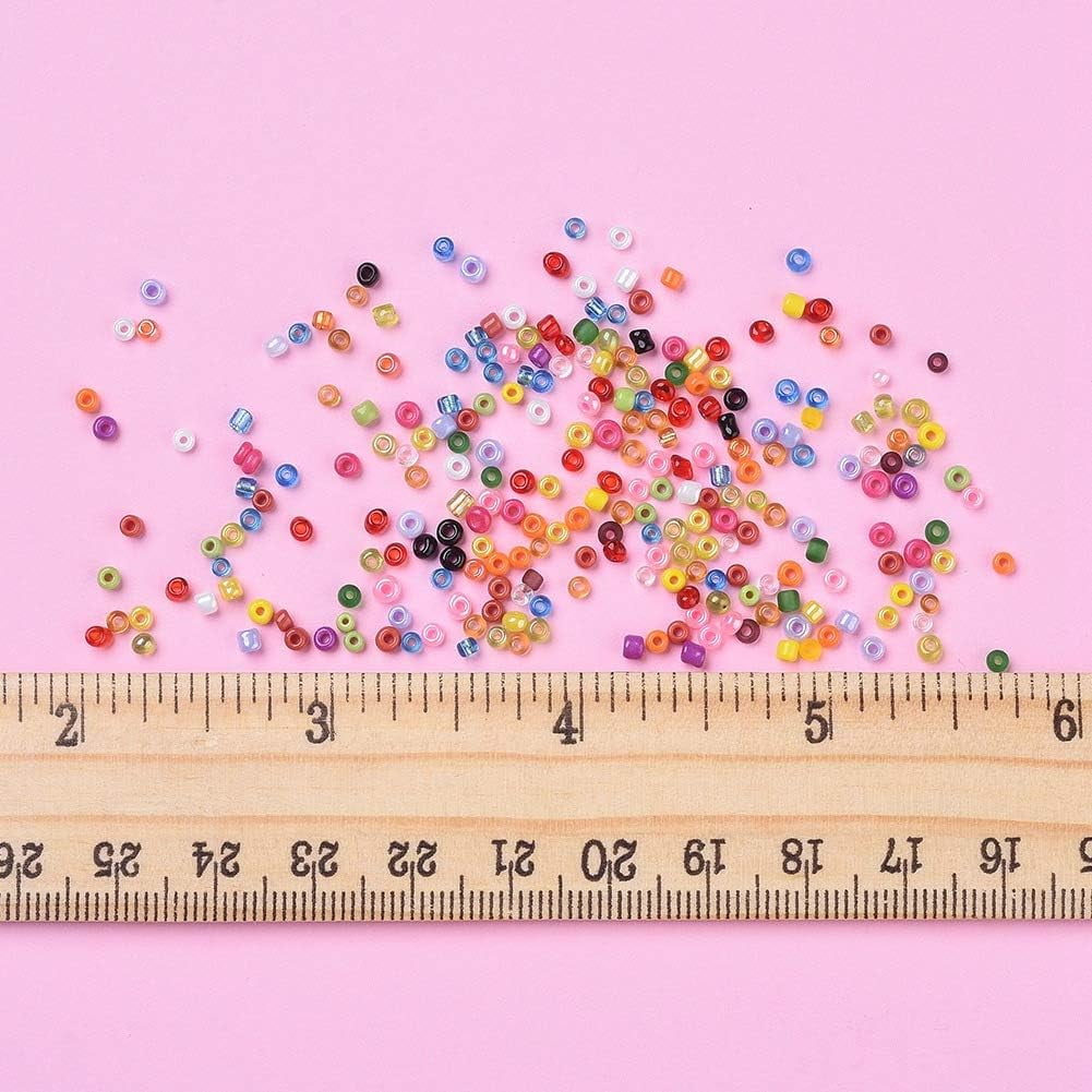 1 Box 24 Color 12/0 Round Glass Seed Beads 2mm Mixed Frosted Colors Loose Spacer Beads Transparent Colours Lustered Pony Beads DIY