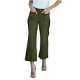 thumbnail image 5 of Fjofpr Straight Leg Jeans for Women Cropped Pants Women Women'S Pants Casual Women's Loose And Slim Wide Leg Straight Leg Pants Casual Solid Color Washed Jeans Cropped Pants, 5 of 6