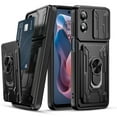thumbnail image 2 of Elegant Choise Case for Moto G Play 2024 Card Slot Wallet Case Finger Ring Holder Cover, Black, 2 of 17