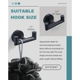thumbnail image 4 of Wowow Shower Towel Hook for Bathroom, Stainless Steel Double Towel Hook, Wall Mount Heavy Duty Bath Robe Hook, Matte Black, 4 of 8