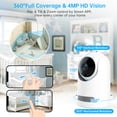 thumbnail image 3 of Baby Monitor, 360° Wireless 5G Nanny Cam with Safety Alerts, 4MP HD WiFi Camera for Human & Pet Detection, Home Security Camera with Two-Way Audio, Motion Tracking, IR Night Vision, 3 of 8