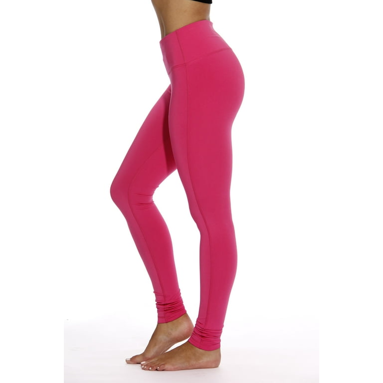 90 Degrees By Reflex Leggings Womens Small Magenta Pink Mid Rise