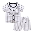 thumbnail image 1 of Conjunto de manga corta para niños Pantalones cortos de manga corta para bebés Ropa de verano para bebés Camiseta de algodón con cuello redondo, 1 of 6