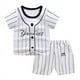 thumbnail image 1 of Conjunto de manga corta para niños Pantalones cortos de manga corta para bebés Ropa de verano para bebés Camiseta de algodón con cuello redondo, 1 of 6