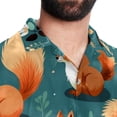 thumbnail image 5 of Squirrel Men's Short Sleeve Printed Button Down Hawaiian Beach Shirts, 5 of 6