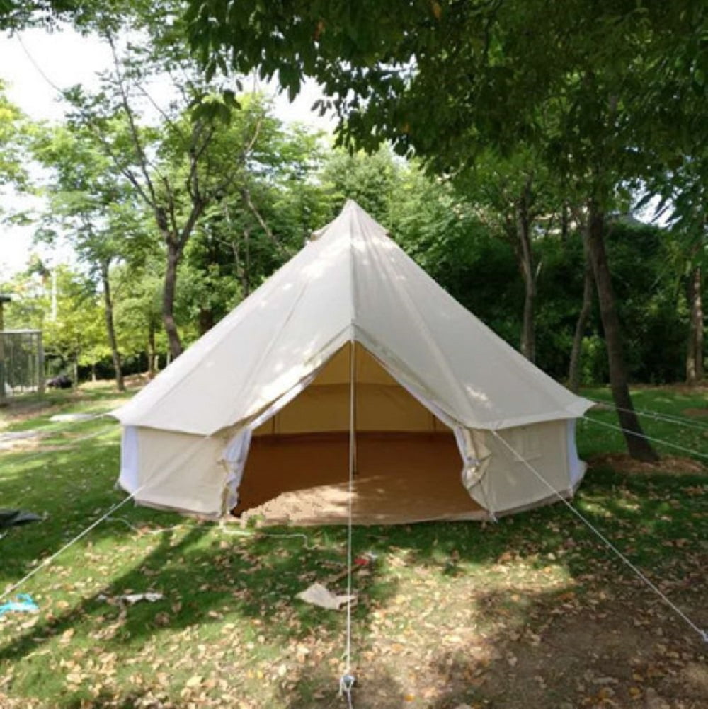 6M Oversized Indian Pyramid Cotton Tent, Outdoor Waterproof Heavy-Duty Luxury Glamping Cotton Tent for Family Trips, Friends Gatherings, Parties & Picnics