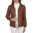 thumbnail image 2 of Women's Softshell Jacket, Fleece Lined Warm Lightweight Windbreaker, Insulated for Hiking OutdoorsBrown M, 2 of 5