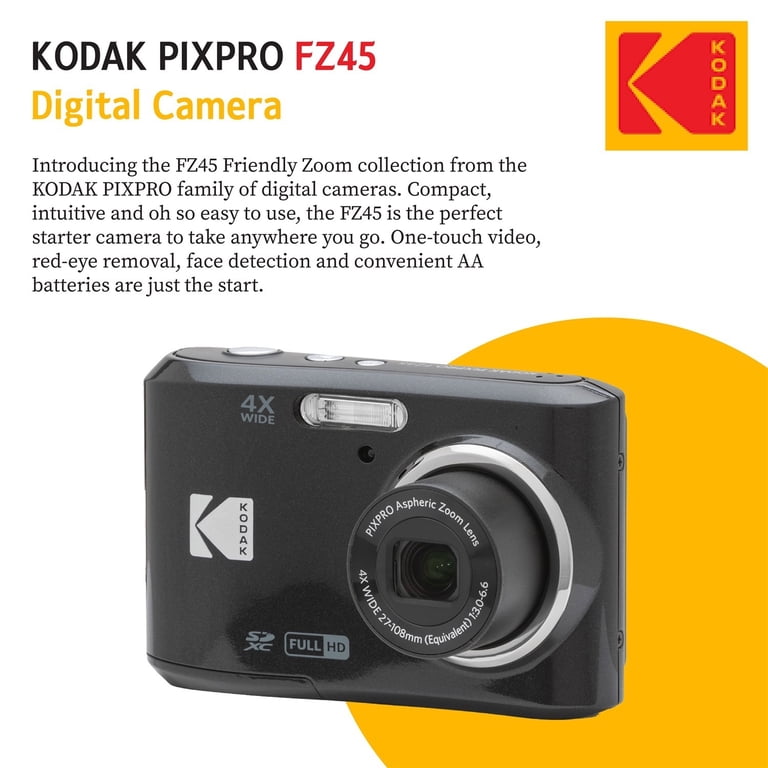 Kodak, Digital Camera, PIXPRO FZ45, 4x Optical Zoom - Walmart.com