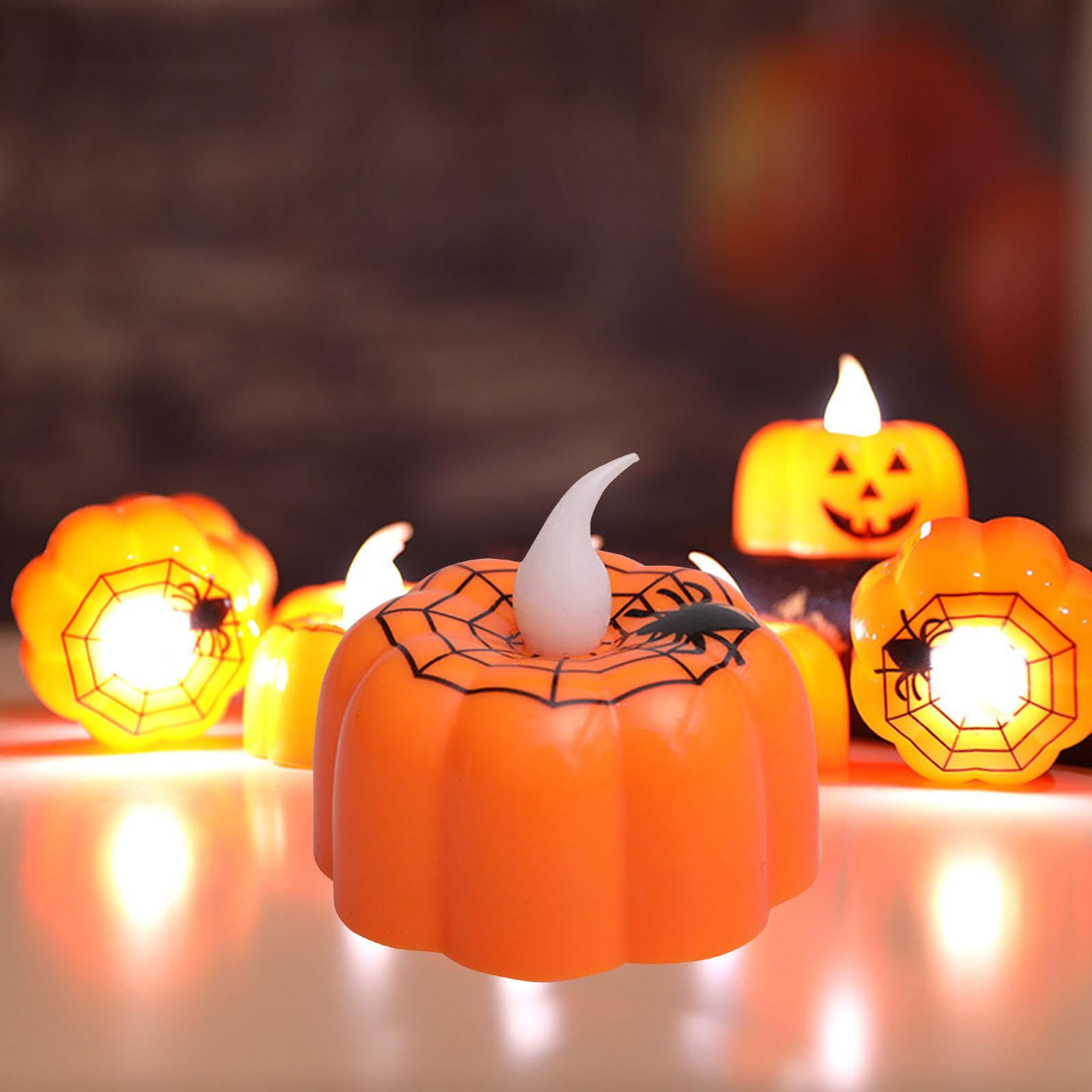 Pumpkin Candle Light Halloween LED Tealights Fall Festival Decorations