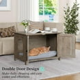 thumbnail image 5 of YEXJ Cat Litter Box Enclosure,Litter Box Furniture Hidden with Barn Door,Wooden Cat Washroom Furniture,Cat House,End Table, Fit Most of Litter Box-Greige, 5 of 8