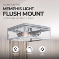 thumbnail image 3 of Globe Electric Memphis Light Flush Mount with Dimmable Light Option for Indoors, 3 of 6