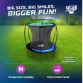 thumbnail image 2 of SpaceJump Lunar 8' Trampoline, Outdoor Ultimate Set with Safety Net, Slide, Hoop & Sprayer, 2 of 10
