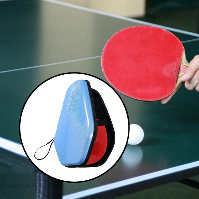 Colaxi Pong Paddle Case Double Hard Practical Carry Bag Racket Cover Table Tennis Paddle Case for Travel Competition Blue