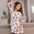 thumbnail image 3 of Easygdp Butterflies (2) Camisón de manga corta para mujer, informal, estampado, 3 of 6