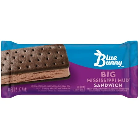 Blue Bunny Big Mississippi Mud Ice Cream Sandwich, 6 fl oz - Walmart.com