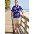 thumbnail image 4 of HAPPY BAY Men's Hawaiian Shirts Short Sleeve Button Down Shirt Men's Casual Shirts Vacation Aloha Beach Summer Party Shirts for Men Funny 4XL Tropical, Blue, 4 of 6