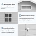 thumbnail image 6 of Garderth Plastic Outdoor Storage Shed With Floor,6x4FT Resin Shed With Window,Garden Shed,Waterproof Tool Shed With Lockable Door & 2 Vents & Sloped Roof For Patio,Lawn Mower,Bike & Tool, 6 of 9