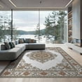 thumbnail image 2 of ODIKA Beige Detailing Symmetrical Scrolling Vines Faded Rugsbeige Non-Slip Chair-Friendly for Dining Room, Large Office, Lounge, 2 of 7