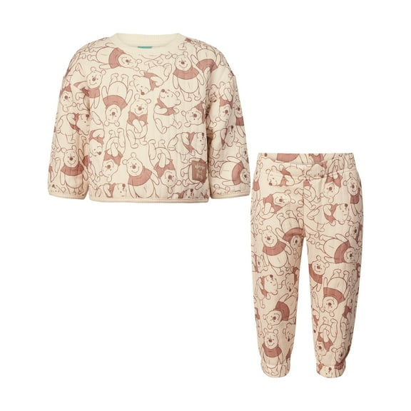 Disney Clothes Baby Boys Quilted Fleece Outfit Set Sweatshirt & Pants Mickey Mouse, Pooh, Toy Story, Lion King, Marvel & Star Wars (12M–24M)