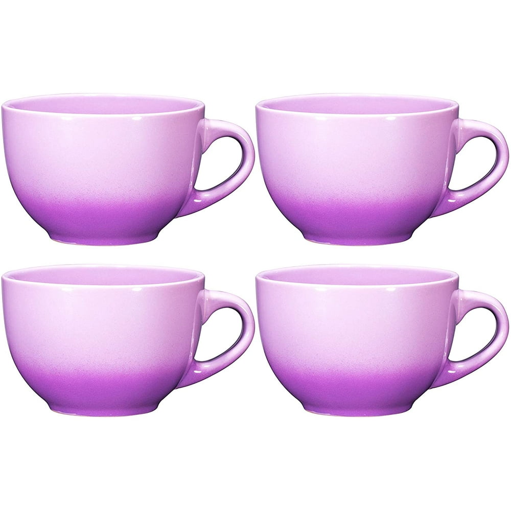 Jumbo Soup Bowl and Cereal Mugs Wide Ceramic Mug Set of 4, 24 Ounce, By