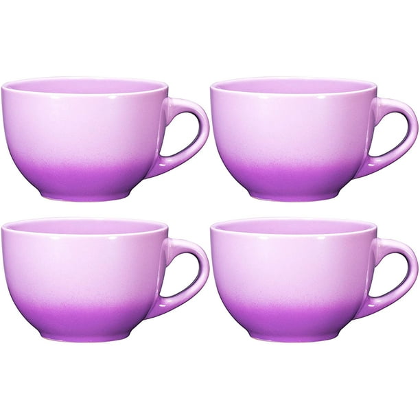 Jumbo Soup Bowl and Cereal Mugs Wide Ceramic Mug Set of 4, 24 Ounce, By