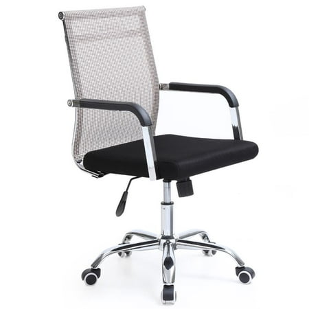 Hodedah Mesh Mid Back Adjustable Height Swiveling Office Chair