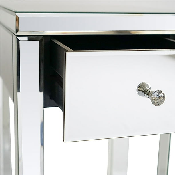 Modern And Contemporary Small 1 Drawer Mirrored Nightstand Bedside Table Walmart Com Walmart Com