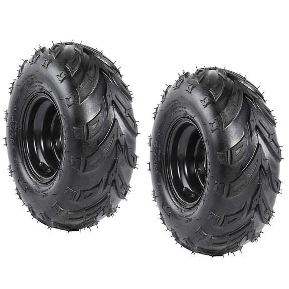 Set of 2 ATV Go Kart Tires 145/70-6 Tire With Black 6" Wheel Rims 3 Lug for Quad Mini Bike Go Cart Drift Trike 4 Wheelers Lawn Mower Taotao Coolster 70cc 110cc 125cc Suzuki LT50 (2pcs)