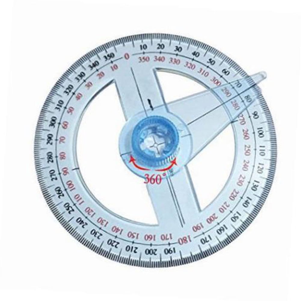 Plastic 360 Degree Protractor Ruler Angle Finder Swing Arm School Office P*CA 