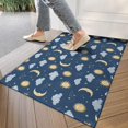 thumbnail image 4 of Dark Blue Sun Moon Cloud Star Pattern Door Rugs,Washable Non Slip Door Mats Indoor,Decorative Door Mats,Entry Mat Indoor for Entrance,Bedroom,Kitchen,Bathroom,17"x30", 4 of 6