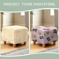 thumbnail image 6 of SCRAWLGOD Easter Egg Dachshund Paw Print Pink Ottoman Cover Square Slipcovers, Stretch Footrest Stool Cover for Ottoman Square, Soft Foot Stool Covers Protector with Nonslip Elastic Bottom, 6 of 7