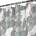 thumbnail image 4 of Retro Desert Succulent Shower Curtain 36x72 Inches with Boho Cactus Pattern, Southwestern Succulents, Quick-Dry Polyester Fiber Bathroom Decor, 4 of 5