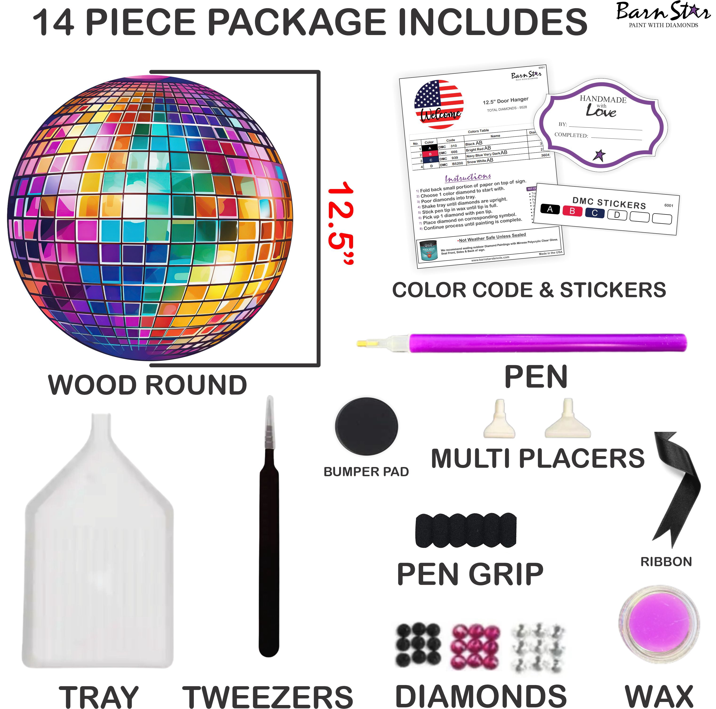 Diamond Art Painting Kit, Disco Ball Sign